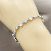 Rhodium Gold Filled Tennis Bracelet, with White Cubic Zirconia and White Micro Pave, Polished, Rhodium Finish, 03.130.0019.07 (Thickness, 8 Inches Length)