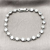 Rhodium Gold Filled Tennis Bracelet, with White Cubic Zirconia and White Micro Pave, Polished, Rhodium Finish, 03.130.0019.07 (Thickness, 8 Inches Length)