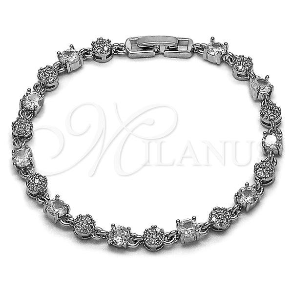 White Gold Filled Bracelet — Tennis Bracelet with White Cubic Zirconia and White — main product view — SKU 165852 | Oro Laminado Blanco brazalete — Tennis Bracelet with blanco Cubic Zirconia and blanco — SKU 165852