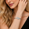 Rhodium Gold Filled Fancy Bracelet, with White Cubic Zirconia, Polished, Rhodium Finish, 03.130.0021.07 (04 MM Thickness, 8 Inches Length)