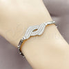Rhodium Gold Filled Fancy Bracelet, with White Cubic Zirconia, Polished, Rhodium Finish, 03.130.0021.07 (04 MM Thickness, 8 Inches Length)