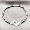 Rhodium Gold Filled Fancy Bracelet, with White Cubic Zirconia, Polished, Rhodium Finish, 03.130.0021.07 (04 MM Thickness, 8 Inches Length)