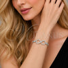 Rhodium Gold Filled Fancy Bracelet, Infinite and Baguette Design, with White Cubic Zirconia and White Micro Pave, Polished, Rhodium Finish, 03.283.0047.1.07 (05 MM Thickness, 8 Inches Length)