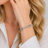 Rhodium Gold Filled Tennis Bracelet, Cluster Design, with Multicolor and White Cubic Zirconia, Polished, Rhodium Finish, 03.130.0024.07 (Thickness, 8 Inches Length)