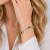 Rhodium Gold Filled Tennis Bracelet, Teardrop and Cluster Design, with Multicolor and White Cubic Zirconia, Polished, Rhodium Finish, 03.266.0050.4.07 (Thickness, 7 Inches Length)