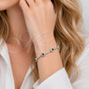 White Gold Filled Tennis Bracelet, Cluster Design, with Black and White Cubic Zirconia, Polished, Rhodium Finish, 03.266.0057.4.07 (Thickness, 7 Inches Length)