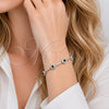 Rhodium Gold Filled Tennis Bracelet, Cluster Design, with Black and White Cubic Zirconia, Polished, Rhodium Finish, 03.266.0057.4.07 (Thickness, 7 Inches Length)