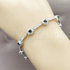 Rhodium Gold Filled Tennis Bracelet, Cluster Design, with Black and White Cubic Zirconia, Polished, Rhodium Finish, 03.266.0057.4.07 (Thickness, 7 Inches Length)