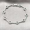Rhodium Gold Filled Tennis Bracelet, Cluster Design, with Black and White Cubic Zirconia, Polished, Rhodium Finish, 03.266.0057.4.07 (Thickness, 7 Inches Length)