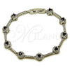 Rhodium Gold Filled Tennis Bracelet, Cluster Design, with Black and White Cubic Zirconia, Polished, Rhodium Finish, 03.266.0057.4.07 (Thickness, 7 Inches Length)