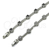 Rhodium Gold Filled Tennis Bracelet, Cluster Design, with Black and White Cubic Zirconia, Polished, Rhodium Finish, 03.266.0057.4.07 (Thickness, 7 Inches Length)