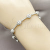 Rhodium Gold Filled Tennis Bracelet, Cluster Design, with White Cubic Zirconia, Polished, Rhodium Finish, 03.266.0057.5.07 (Thickness, 7 Inches Length)