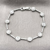 Rhodium Gold Filled Tennis Bracelet, Cluster Design, with White Cubic Zirconia, Polished, Rhodium Finish, 03.266.0057.5.07 (Thickness, 7 Inches Length)