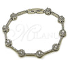 Rhodium Gold Filled Tennis Bracelet, Cluster Design, with White Cubic Zirconia, Polished, Rhodium Finish, 03.266.0057.5.07 (Thickness, 7 Inches Length)