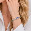 Rhodium Gold Filled Tennis Bracelet, Hugs and Kisses and Cluster Design, with Multicolor and White Cubic Zirconia, Polished, Rhodium Finish, 03.130.0025.1.07 (Thickness, 7 Inches Length)