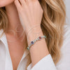 Rhodium Gold Filled Tennis Bracelet, Hugs and Kisses and Cluster Design, with Multicolor and White Cubic Zirconia, Polished, Rhodium Finish, 03.130.0026.1.07 (Thickness, 7 Inches Length)