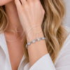 Rhodium Gold Filled Fancy Bracelet, Cluster and Baguette Design, with White Cubic Zirconia, Polished, Rhodium Finish, 03.130.0030.1.07 (02 MM Thickness, 7 Inches Length)