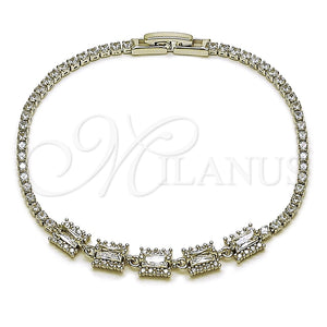 White Gold Filled Bracelet — Fancy Bracelet Cluster and Baguette Design with White — main product view — SKU 165872 | Oro Laminado Blanco brazalete — elegante Bracelet Cluster and Baguette diseño with blanco — SKU 165872