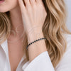 Rhodium Gold Filled Tennis Bracelet, with Black Cubic Zirconia, Polished, Rhodium Finish, 03.213.0326.1.07 (Thickness, 8 Inches Length)