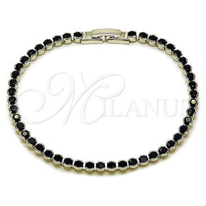White Gold Filled Bracelet — Tennis Bracelet with Black Cubic Zirconia Polished 03. — main product view — SKU 165874 | Oro Laminado Blanco brazalete — Tennis Bracelet with negro Cubic Zirconia pulido 03. — SKU 165874