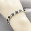 Rhodium Gold Filled Tennis Bracelet, with Black and White Cubic Zirconia, Polished, Rhodium Finish, 03.130.0032.07 (08 MM Thickness, 8 Inches Length)