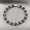 Rhodium Gold Filled Tennis Bracelet, with Black and White Cubic Zirconia, Polished, Rhodium Finish, 03.130.0032.07 (08 MM Thickness, 8 Inches Length)