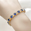 Oro Laminado Tennis Bracelet, Gold Filled Style with Sapphire Blue and White Cubic Zirconia, Polished, Golden Finish, 03.130.0032.1.07 (08 MM Thickness, 8 Inches Length)