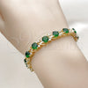 Oro Laminado Tennis Bracelet, Gold Filled Style with Green and White Cubic Zirconia, Polished, Golden Finish, 03.130.0032.2.07 (08 MM Thickness, 8 Inches Length)