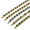 Oro Laminado Tennis Bracelet, Gold Filled Style with Green and White Cubic Zirconia, Polished, Golden Finish, 03.130.0032.2.07 (08 MM Thickness, 8 Inches Length)