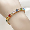 Oro Laminado Tennis Bracelet, Gold Filled Style with Multicolor and White Cubic Zirconia, Polished, Golden Finish, 03.130.0032.4.07 (08 MM Thickness, 8 Inches Length)