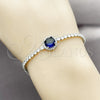 Rhodium Gold Filled Fancy Bracelet, Cluster Design, with Sapphire Blue and White Cubic Zirconia, Polished, Rhodium Finish, 03.130.0033.07 (Thickness, 7 Inches Length)