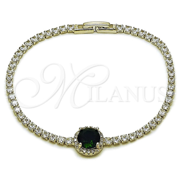 White Gold Filled Bracelet — Fancy Bracelet Cluster Design with Green and White — main product view — SKU 165882 | Oro Laminado Blanco brazalete — elegante Bracelet Cluster diseño with Green and blanco — SKU 165882