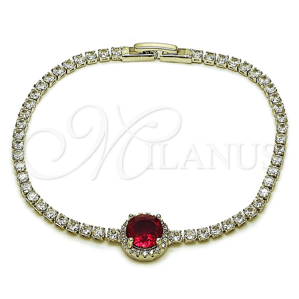 White Gold Filled Bracelet — Fancy Bracelet Cluster Design with Ruby and White — main product view — SKU 165883 | Oro Laminado Blanco brazalete — elegante Bracelet Cluster diseño with Ruby and blanco — SKU 165883