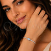 Rhodium Gold Filled Fancy Bracelet, Cluster Design, with White Cubic Zirconia, Polished, Rhodium Finish, 03.130.0033.4.07 (Thickness, 7 Inches Length)