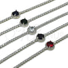 Rhodium Gold Filled Fancy Bracelet, Cluster Design, with White Cubic Zirconia, Polished, Rhodium Finish, 03.130.0033.4.07 (Thickness, 7 Inches Length)