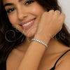 Rhodium Gold Filled Tennis Bracelet, Cluster Design, with White Cubic Zirconia, Polished, Rhodium Finish, 03.130.0004.6.07 (Thickness, 7 Inches Length)