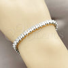 Rhodium Gold Filled Tennis Bracelet, Cluster Design, with White Cubic Zirconia, Polished, Rhodium Finish, 03.130.0004.6.07 (Thickness, 7 Inches Length)