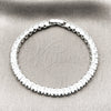 Rhodium Gold Filled Tennis Bracelet, Cluster Design, with White Cubic Zirconia, Polished, Rhodium Finish, 03.130.0004.6.07 (Thickness, 7 Inches Length)