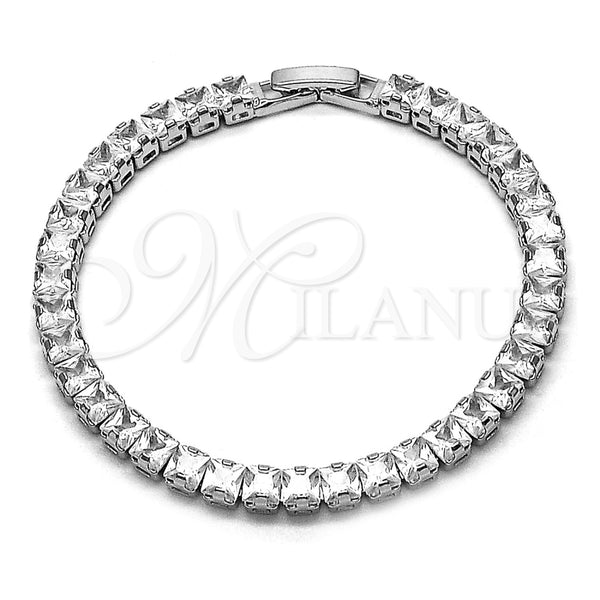 White Gold Filled Bracelet — Tennis Bracelet Cluster Design with White Cubic Zirconia — main product view — SKU 165886 | Oro Laminado Blanco brazalete — Tennis Bracelet Cluster diseño with blanco Cubic Zirconia — SKU 165886