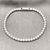 Rhodium Gold Filled Tennis Bracelet, with White Cubic Zirconia, Polished, Rhodium Finish, 03.130.0001.10.07 (03 MM Thickness, 7 Inches Length)