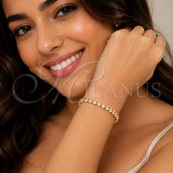 Gold Filled Bracelet — Tennis Bracelet with White Cubic Zirconia Polished 03. — alternate product view — SKU 165889 | Oro Laminado brazalete — Tennis Bracelet with blanco Cubic Zirconia pulido 03. — SKU 165889