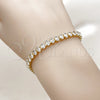 Oro Laminado Tennis Bracelet, Gold Filled Style with White Cubic Zirconia, Polished, Golden Finish, 03.130.0034.07 (05 MM Thickness, 7 Inches Length)