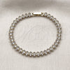 Oro Laminado Tennis Bracelet, Gold Filled Style with White Cubic Zirconia, Polished, Golden Finish, 03.130.0034.07 (05 MM Thickness, 7 Inches Length)