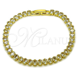 Gold Filled Bracelet — Tennis Bracelet with White Cubic Zirconia Polished 03. — main product view — SKU 165889 | Oro Laminado brazalete — Tennis Bracelet with blanco Cubic Zirconia pulido 03. — SKU 165889