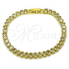 Oro Laminado Tennis Bracelet, Gold Filled Style with White Cubic Zirconia, Polished, Golden Finish, 03.130.0034.07 (05 MM Thickness, 7 Inches Length)