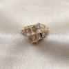 Rhodium Gold Filled Multi Stone Ring, with White Cubic Zirconia, Polished, Rhodium Finish, 01.424.0021 (One size fits all)