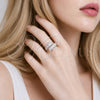 Rhodium Gold Filled Multi Stone Ring, with White Cubic Zirconia, Polished, Rhodium Finish, 01.424.0021.1 (One size fits all)