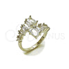 Rhodium Gold Filled Multi Stone Ring, with White Cubic Zirconia, Polished, Rhodium Finish, 01.424.0021.1 (One size fits all)