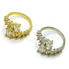 Rhodium Gold Filled Multi Stone Ring, with White Cubic Zirconia, Polished, Rhodium Finish, 01.424.0021.1 (One size fits all)