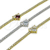 Rhodium Gold Filled Fancy Bracelet, Heart Design, with White Cubic Zirconia, Polished, Rhodium Finish, 03.130.0035.2.07 (Thickness, 7 Inches Length)
